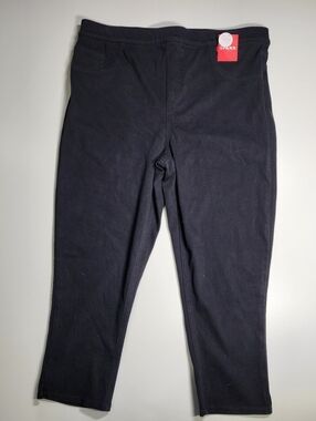 NWT Spanx Black Cropped Pants 1X Pull-On Shaping Jean-Style Back Pockets